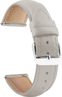 ACM Watch Strap Leather Belt for Noise Color Fit Qube Smartwatch Band White Smart Watch Strap(White)