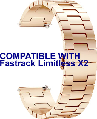 ACM Watch Strap Metal Steel for Fastrack Limitless X2 Smartwatch Rose Gold Smart Watch Strap(Gold)