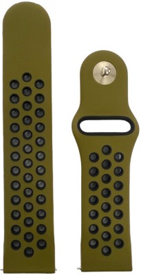 Melfo Dual Design Rubber Strap Compatible with Pebble Mega Smart Watch Smart Watch Strap(Green, Black)