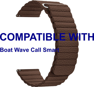 ACM WSM10L22BR3890 Leather Watch Strap Belt 22mm for |Boat Wave Call Smart Smartwatch Brown Smart Watch Strap(Brown)