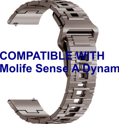 ACM WSM41C22GY1715 Watch Strap Silicone Shiny Belt 22mm for Molife Sense A Dynamic Round Smartwatch Grey Smart Watch Strap(Grey)