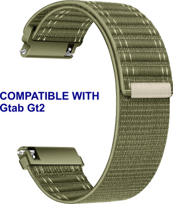ACM WSM39A22KH2377 Watch Strap Nylon Soft 22mm for Gtab Gt2 Smartwatch Khakhi Smart Watch Strap(Green)