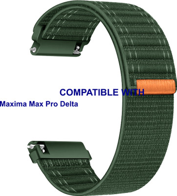 ACM WSM39A22GR3913 Watch Strap Nylon Soft Belt 22mm for |Maxima Max Pro Delta Smartwatch Green Smart Watch Strap(Green)