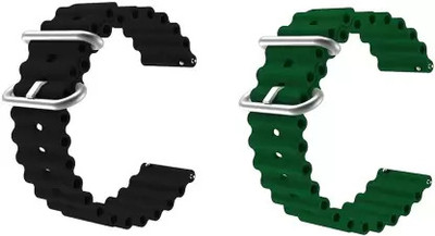 Like Star Soft (compatible List In Photo & Description) Only 22 mm Smart Watch Strap(Black, Green)