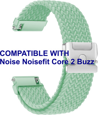 ACM WSM38Z22GR2848 Watch Strap Woven Braided Clipper 22mm for Noise Noisefit Core 2 Buzz Smartwatch Green Smart Watch Strap(Green)