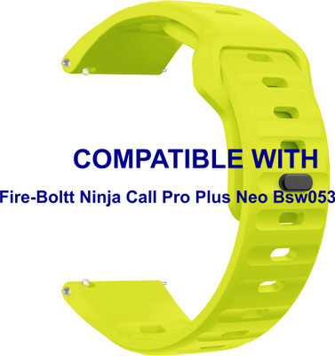ACM WSM27O20GR3858 Watch Strap Sports Silicone Belt 20mm for Fire-Boltt Ninja Call Pro Plus Neo Bsw053 Smartwatch Fluorescent Green Smart Watch Strap(Green)