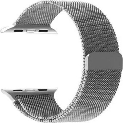 FORTUNATE Soft Breathable Magnetic Chain Strap With Magnetic Clasp Watch Band for iWatch Ultra 49mm 45mm 44mm 42mm Series 8,7,6,5,4,3,2,1,SE Smart Watch Strap(Silver)