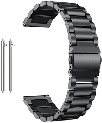 pantan 22mm Black Stainless Steel Metal Strap/Band Compatible All 22mm Smartwatches & Analogue Watches Smart Watch Strap(Black)