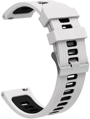 Colorcase Silicon Strap Compatible with NoiseFit Evolve 3 Smart Watch Smart Watch Strap(White)