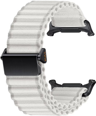 TechAwake Rugged Nylon Trail Straps for Galaxy Watch Ultra Smart Watch Strap(Black)