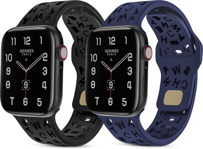PALAY Silicone Watch Bands Compatible with Apple Watch 42 44 45 49mm Smart Watch Strap(Black)