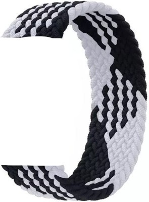 Sacriti Nylon Braided 20 mm Watch Strap Compatible Smart Watch Strap(Black, White)