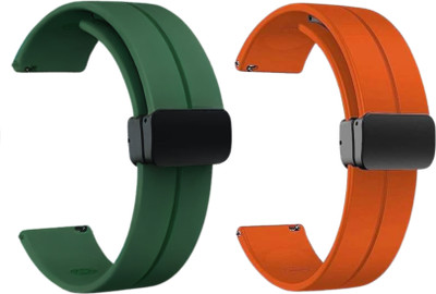 Upthrust Flexi Snap Citrus Burst & Combat Green 20mm (Pack of 2) Smart Watch Strap(Orange, Green)