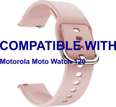 ACM WSM8H22CPK3896 Watch Strap Hook Belt 22mm for New Motorola Moto Watch 120 Smartwatch Pink Smart Watch Strap(Pink)
