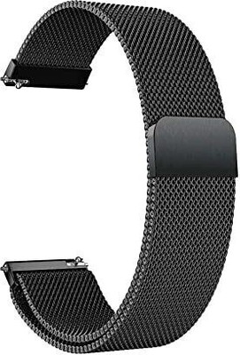 BLACK LOVIES 22 mm Metal Smartwatch Strap Compatible with Noice Color Fit Pro 3 Assist Smart Watch Strap(Black)