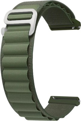 ACM Watch Strap Nylon Hook for Pebble Mega Smartwatch Belt Band Green Smart Watch Strap(Green)