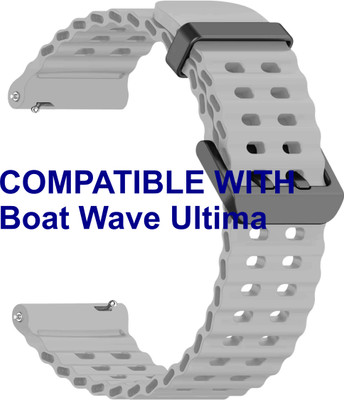 ACM WSM40B22GY2889 Watch Strap Silicone Sports 22mm for Boat Wave Ultima Smartwatch Grey Smart Watch Strap(Grey)