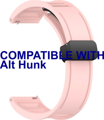 ACM Watch Strap Magnetic Clasp 22mm for Alt Hunk Smartwatch Creame Pink M35 Smart Watch Strap(Pink)