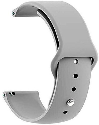 BLACK LOVIES 20 MM Soft Silicon Strap Compatible With No_ise Color fit Qube. Smart Watch Strap(Grey)