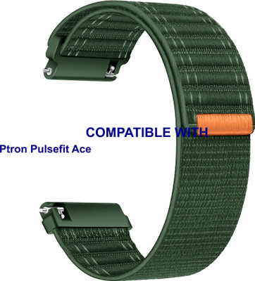 ACM WSM39A22GR3780 Watch Strap Nylon Soft 22mm for New |Ptron|| Pulsefit Ace Smartwatch Green Smart Watch Strap(Green)