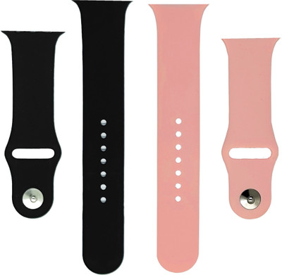BLACK LOVIES Watch Straps 42mm 44mm, Soft Silicone Belt Sport Wristbands Smart Watch Band for iWatch Series SE 6/5/4/3/2/1 (PACK OF 2) Smart Watch Strap (BLACK- PINK) Smart Watch Strap(Black, Pink) BLACK LOVIES Watch Straps 42mm 44mm, Soft Silicone Belt Sport Wristbands Smart Watch Band for iWatch Series SE 6/5/4/3/2/1 (PACK OF 2) Smart Watch Strap (BLACK- PINK) Smart Watch Strap(Black, Pink)
