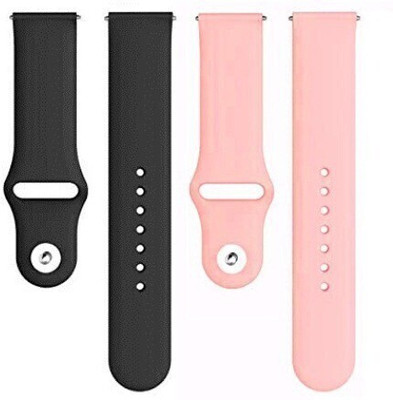 BLACK LOVIES 22 mm Soft Silicon Smartwatch Strap Compatible with Noice Color Fit Pro 3 Smart Watch Strap(Black, Pink)