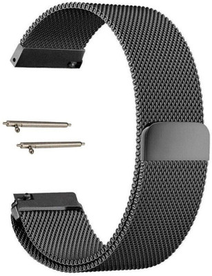 BLACK LOVIES 20 mm Metal Magnetic Smartwatch Strap Compatible with SAM_SUNG Galaxy Gear Sport Smart Watch Strap(Black)