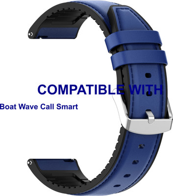 ACM WSM33U22BL3890 Watch Strap Leather Silicone Belt 22mm for |Boat Wave Call Smart Smartwatch Blue Smart Watch Strap(Blue)