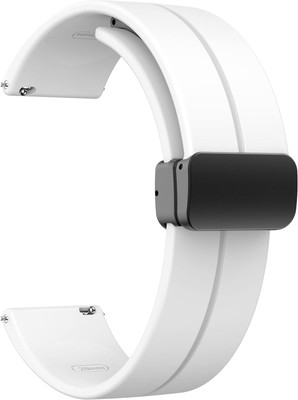 Cell King Watch Belt Silicone Bands for Fastrack Reflex Play Smartwatch | Soft Silicone Replacement Straps with Magnetic Clasp Smart Watch Strap(White)