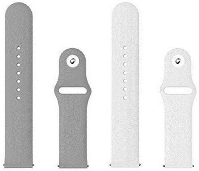 BLACK LOVIES 20 MM Soft Silicon Smartwatch Strap Compatible With Mercury. Smart Watch Strap(White, Grey)