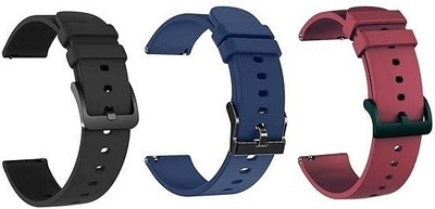TooHype New (Combo 3) 22mm Soft Watch Strap (Compatible Watch List In Photo & Description) 22 mm Silicone Watch Strap Smart Watch Strap(Black, Red, Blue)