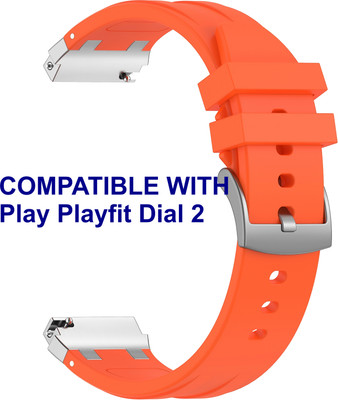 ACM WSM36X22OR2905 Watch Strap Metal Hook Silicone 22mm for Play Playfit Dial 2 Smartwatch Belt Orange Smart Watch Strap(Orange)