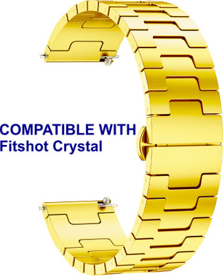ACM WSM37Y22GL2817 Watch Strap Metal Steel 22mm for Fitshot Crystal Smartwatch Gold Smart Watch Strap(Gold)