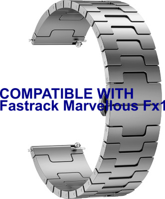 ACM Watch Strap Metal Steel for Fastrack Marvellous Fx1 Smartwatch Grey Smart Watch Strap(Grey)