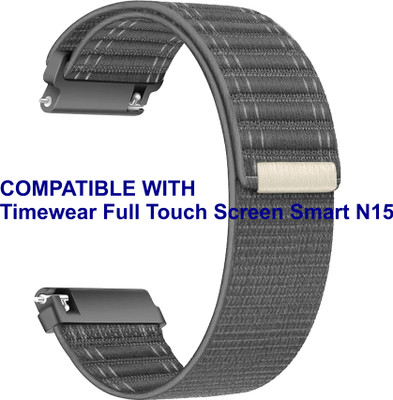 ACM WSM39A22GY2178 Watch Strap Nylon Soft 22mm for Timewear Full Touch Screen Smart N15 Smartwatch Grey Smart Watch Strap(Grey)