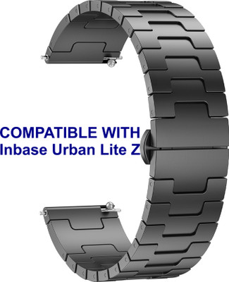 ACM WSM37Y20BK2351 Watch Strap Metal Steel 20mm for Inbase Urban Lite Z Smartwatch Black Smart Watch Strap(Black)