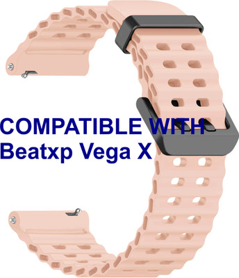 ACM WSM40B22CPK3129 Watch Strap Silicone Sports 22mm for Beatxp Vega X Smartwatch Belt Creame Pink Smart Watch Strap(Pink)