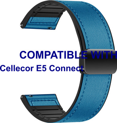 ACM WSM28P22BL3902 Watch Strap Leather Magnetic Silicone Belt 22mm for |Cellecor| E5 Connect Smartwatch Blue Smart Watch Strap(Blue)