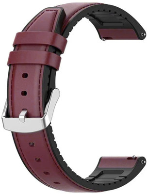 AOnes 20mm Watch Strap Leather Silicone Belt for Maxima Max Pro Turbo Smart Watch Strap(Red)