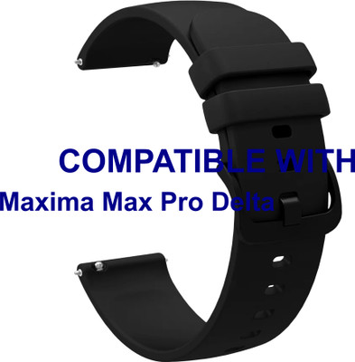 ACM WSM25M22BK3913 Watch Strap Silicone Hook Belt 22mm for |Maxima Max Pro Delta Smartwatch Black Smart Watch Strap(Black)
