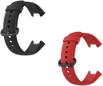 Like Star Soft Silicone Classic Strap With Secure Buckle Lock for Redmi Watch 2 Lite/Redmi GPS Smart Watch Only, Comfort and Flexible Fitness Smart Watch Strap Smart Watch Strap(Black, Red)