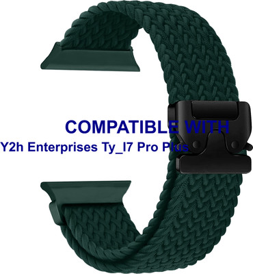 ACM WSM38Z40TU1173 Sliding 44mm 49mm Watch Strap Woven Braided Clipper for Y2h Enterprises Ty_I7 Pro Plus Smartwatch Turquoise Smart Watch Strap(Blue)