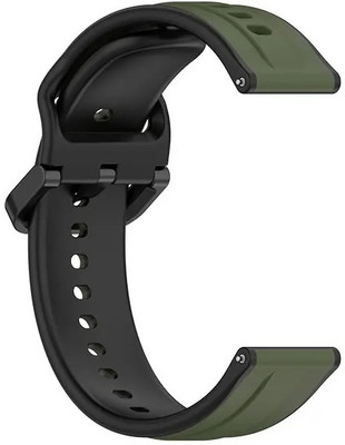Colorcase 20MM Silicon Strap Compatible With Fireboltt Atlas Smart Watch Smart Watch Strap(Green, Black)