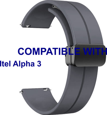 ACM WSM19G22GY3905 Watch Strap Magnetic Clasp Belt 22mm for |Itel Alpha 3 Smartwatch Grey Smart Watch Strap(Grey)