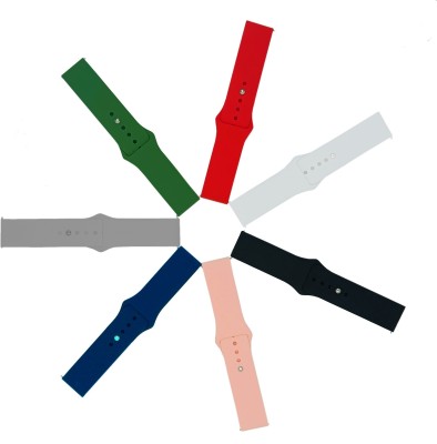 BLACK LOVIES 22MM SOFT SILICON BELT Smart Watch Strap(Black, White, Red, Green, Grey, Blue, Pink)