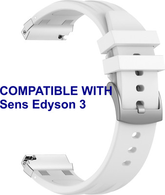 ACM WSM36X20WT3119 Watch Strap Metal Hook Silicone 20mm for Sens Edyson 3 Smartwatch Belt White Smart Watch Strap(White)