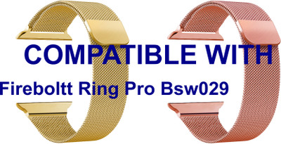 ACM WSM4M40GLRSG1122N1 Pack of 2 Sliding 44mm 49mm Watch Strap Magnetic for Fireboltt Ring Pro Bsw029 Smartwatch Champagne Gold/Rose Gold Pink Smart Watch Strap(Mullti Color)