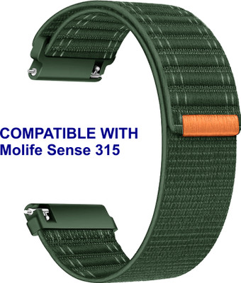 ACM WSM39A20GR2884 Watch Strap Nylon Soft 20mm for Molife Sense 315 Smartwatch Green Smart Watch Strap(Green)