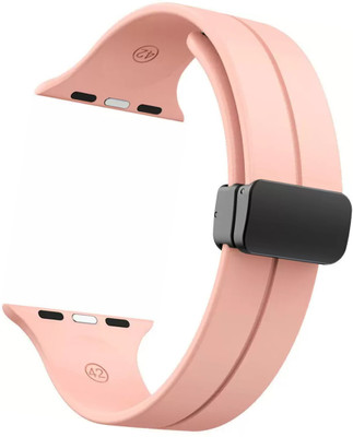Flipkart SmartBuy Soft Silicon Magnetic Closure Strap Belt for iWatch Series 8/7/6/5/4/SE (42/44/45mm) [Watch NOT Included] Smart Watch Strap(Pink)