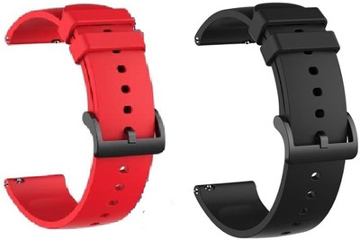 Like Star 20mm Soft Strap (compatible Watch List In Photo & Description) Only For 20 mm Smart Watch Strap(Black, Red)